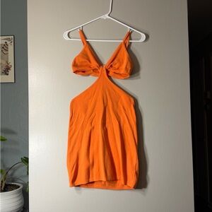 Peppermayo Bright Orange Backless Dress